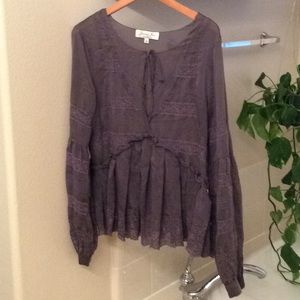 ANTHROPOLOGIE BOHEMIAN LACEY BLOUSE